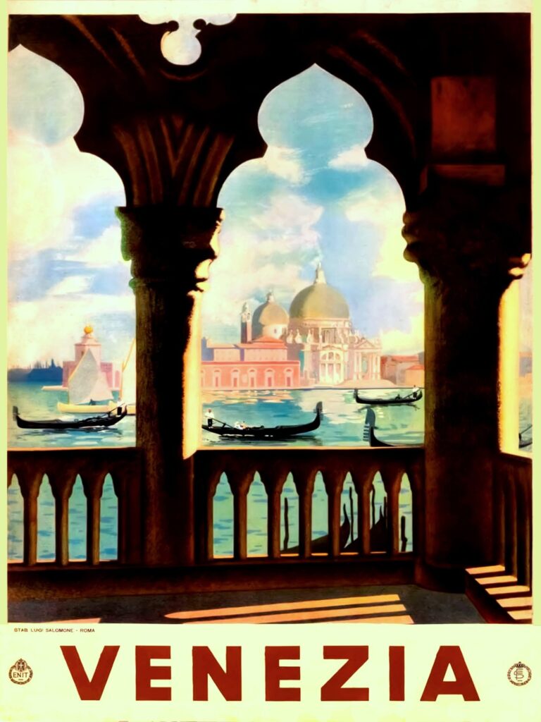 Venice Poster, Basilica Santa Maria della Salute Enit Poster Print, Italian Tourism Poster
