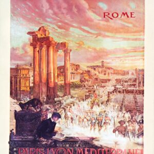 Vintage travel poster, Rome Vintage rail travel poster