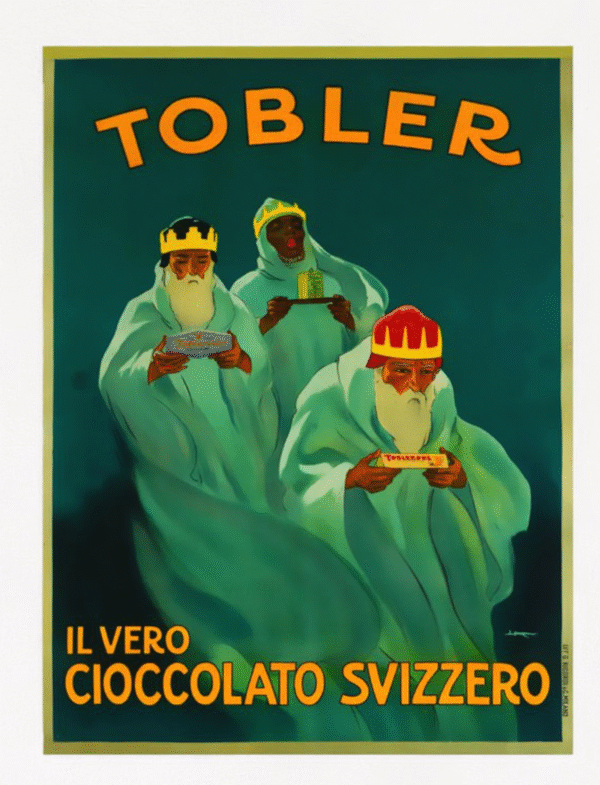 Vintage Chocolate Poster, Vintage Swiss Chocolate Poster Print For Tobler