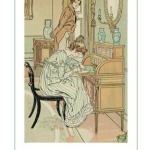 Vintage Print Jane Austen, Romantic Georgian, Colonial Print By Brock, Bookish Acadamia Art Poster