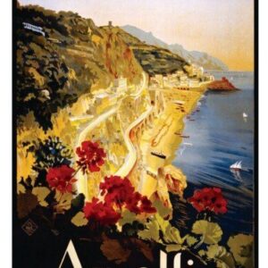 Vintage Italian Travel Poster Amalfi