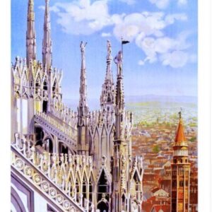 Vintage Italian ENIT travel poster, Milan