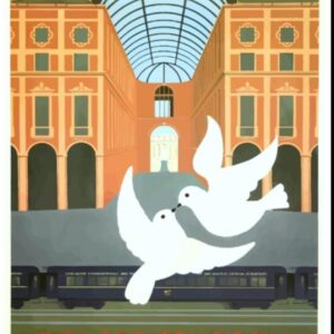 Orient Express Travel Poster Print Orient Express Venice Simplon,  London - Paris - Milano - Venezia, Vintage World Travel Poster, Retro Railway Print