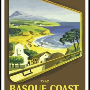 Visit France, The Basque Coast World Travel Print,  Matte Paper, Travellers Gift Idea Wall Decor Art