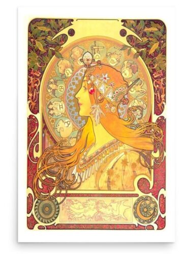 Alphonse Mucha Zodiac Print , Art Nouveau Poster Of The Zodiac, Astrology Gift Idea