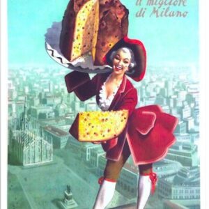 Vintage Italian food poster Panettone
