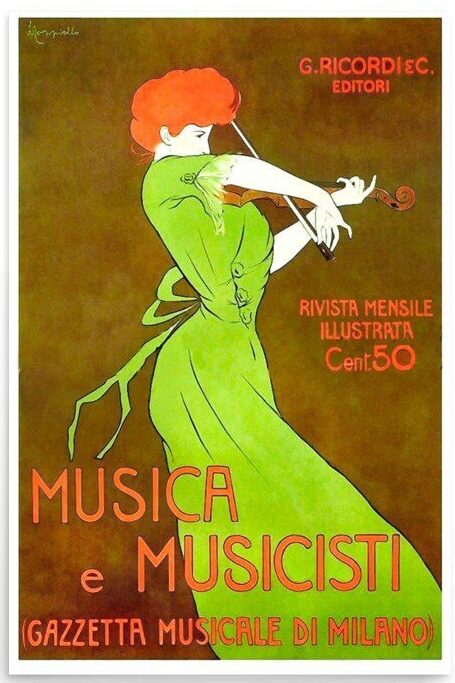Vintage Italian musical magazine cover,
