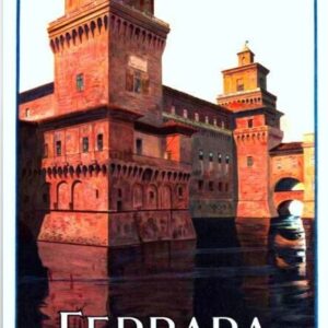 Vintage Italian travel poster, Vintage ENIT travel print, Ferrara