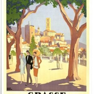 Vintage French travel poster, Grasse travel poster print