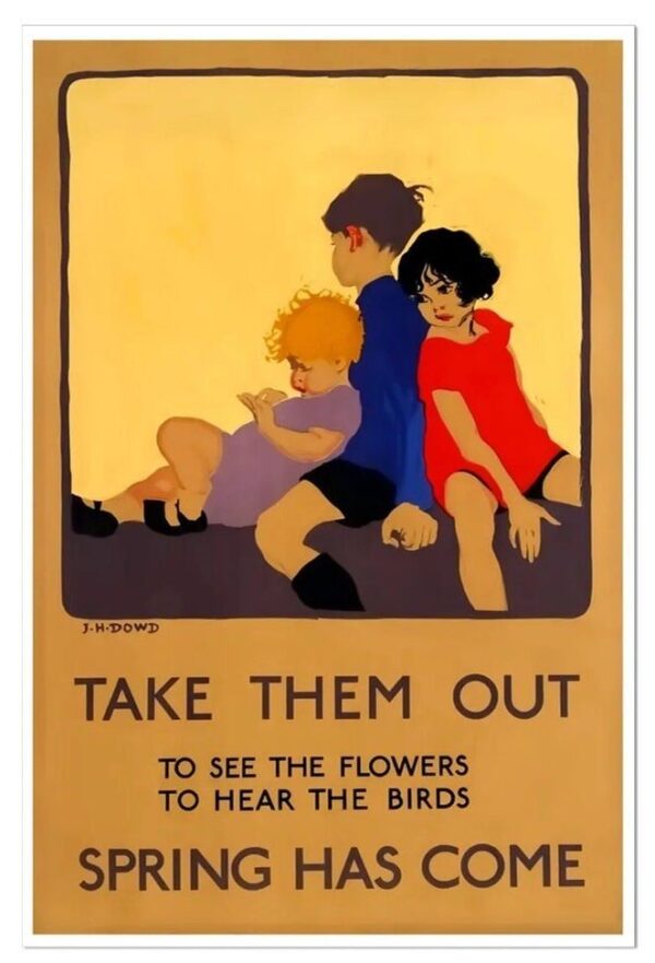 Vintage children poster, vintage travel poster, vintage rail poster