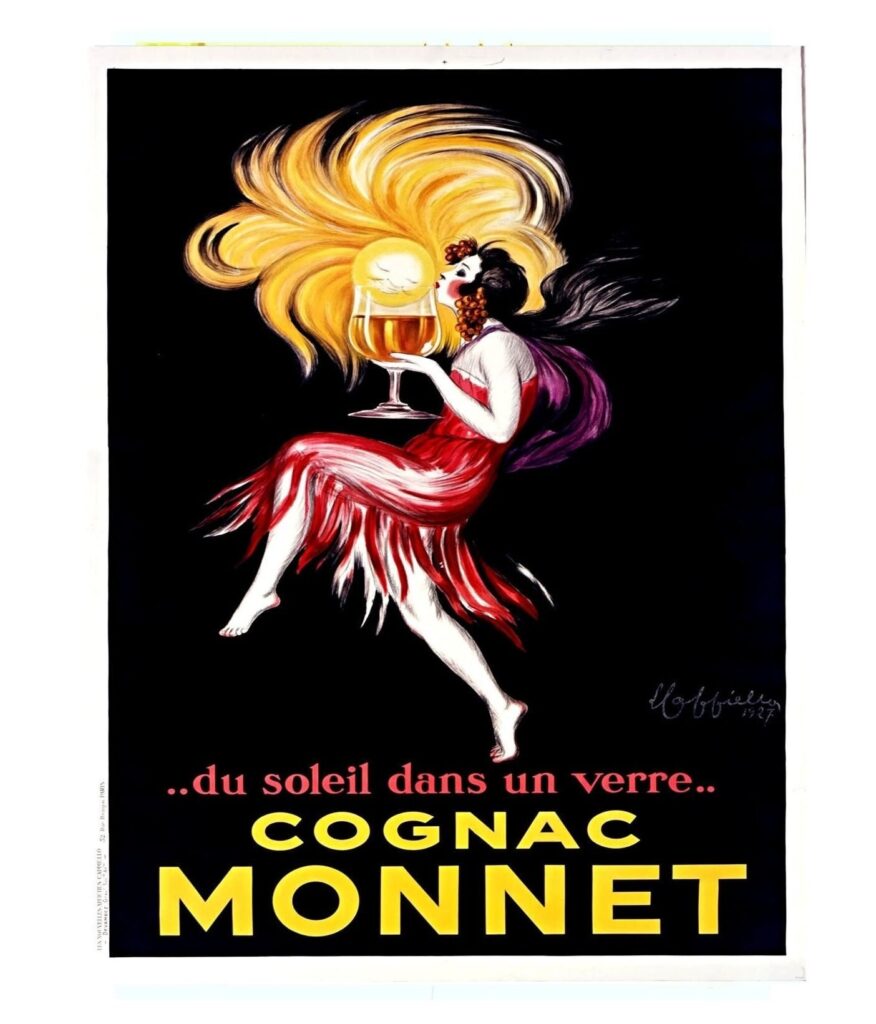 Cognac Monnet Poster, Du Soleil Dans un verre,Food & Drink Poster, French Ad Poster