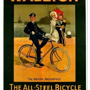 Vintage Raleigh Cycles poster. The all steel Bicycle