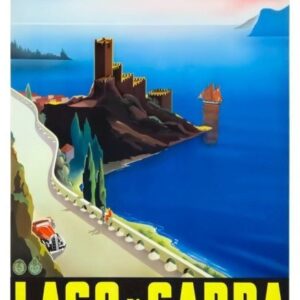 Vintage Italian Travel Poster, Lake Garda