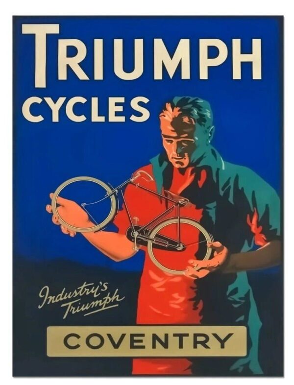 Vintage Triumph cycles poster, Coventry