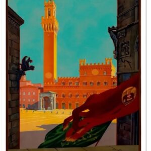 Vintage Siena Italian Travel Poster, Italy Travel Poster, Vintage Print of Siena