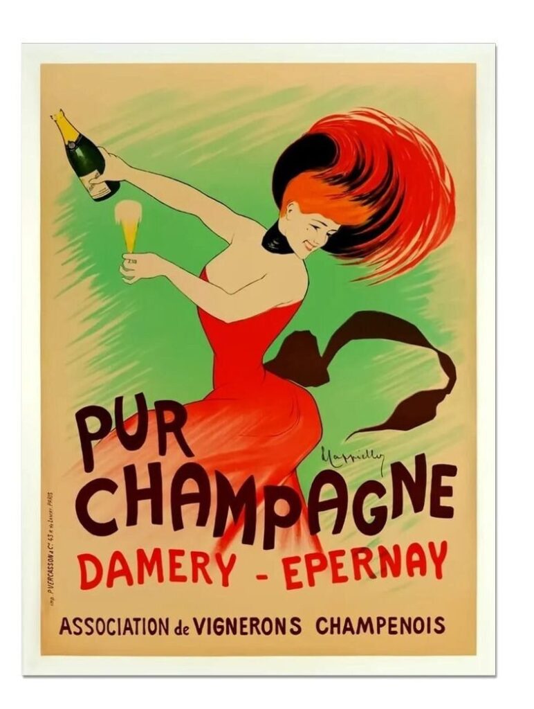 Champagne Poster, Damery Epernay French Drink Advert Poster