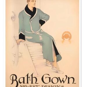 Vintage Fashion Poster, Bath Gown Newest Designs Advertising Poster Print,  Bathroom Bedroom Poster
