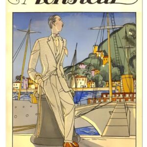 Vintage fashion poster, vintage magazine cover, Vintage Monsieur poster