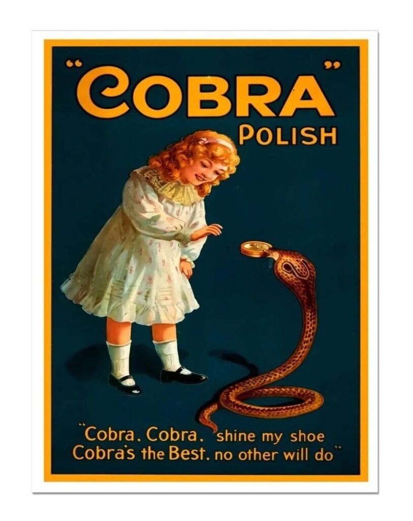 Cobra Shoe Polish Ad Poster Print, British Ad Poster For Polish