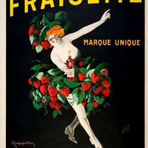 Vintage French drink poster, La Fraisette