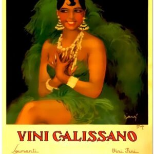Vintage Josephine Baker poster, Vintage Vini Galissano poster