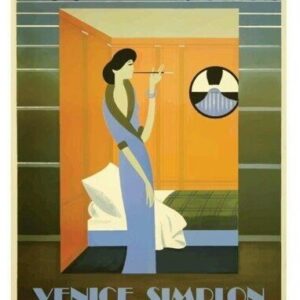 Vintage orient express travel poster
