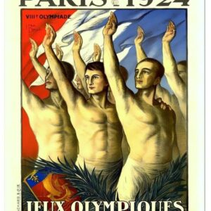 Paris Olympic Games Poster 1924, Jeux Olympiques Paris, Taking The Oath, Vintage French Olympic Games Print