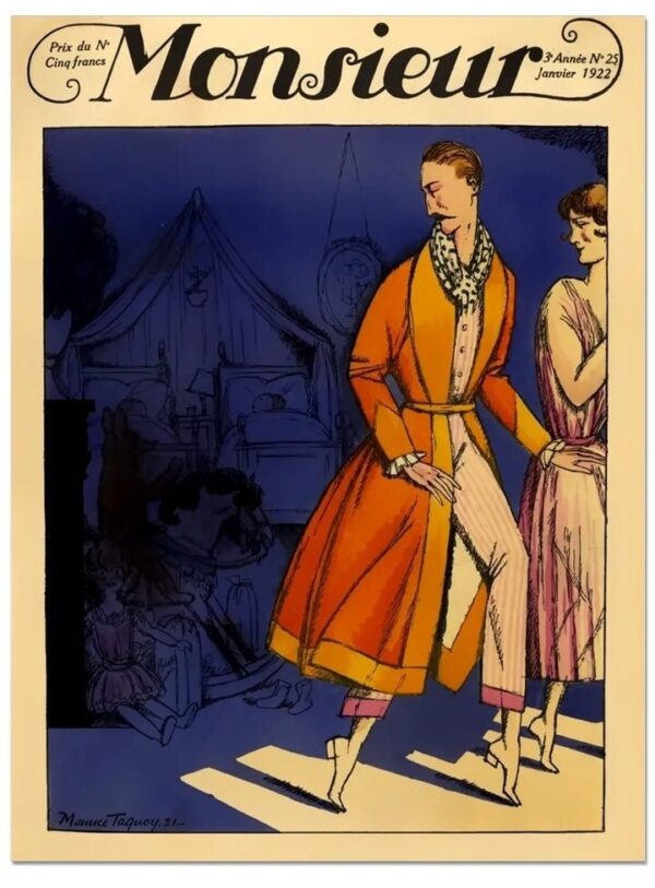 Vintage French men's fashion magazine cover poster