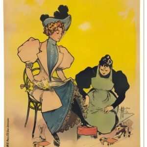 Vintage French shoes poster, Affiche chausseurs vintage