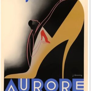 Vintage French shoe poster ad, vintage retro Shoe ad french