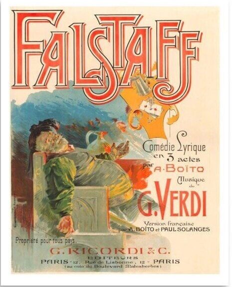 Vintage Italian opera poster, Falstaff poster