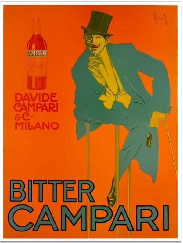 Vintage Bitter Campari poster, vintage Italian drink poster