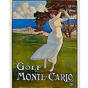 Golf Monte-Carlo Monaco Poster Print, Vintage French Travel Poster,  Monte Carlo Sport Golf Poster