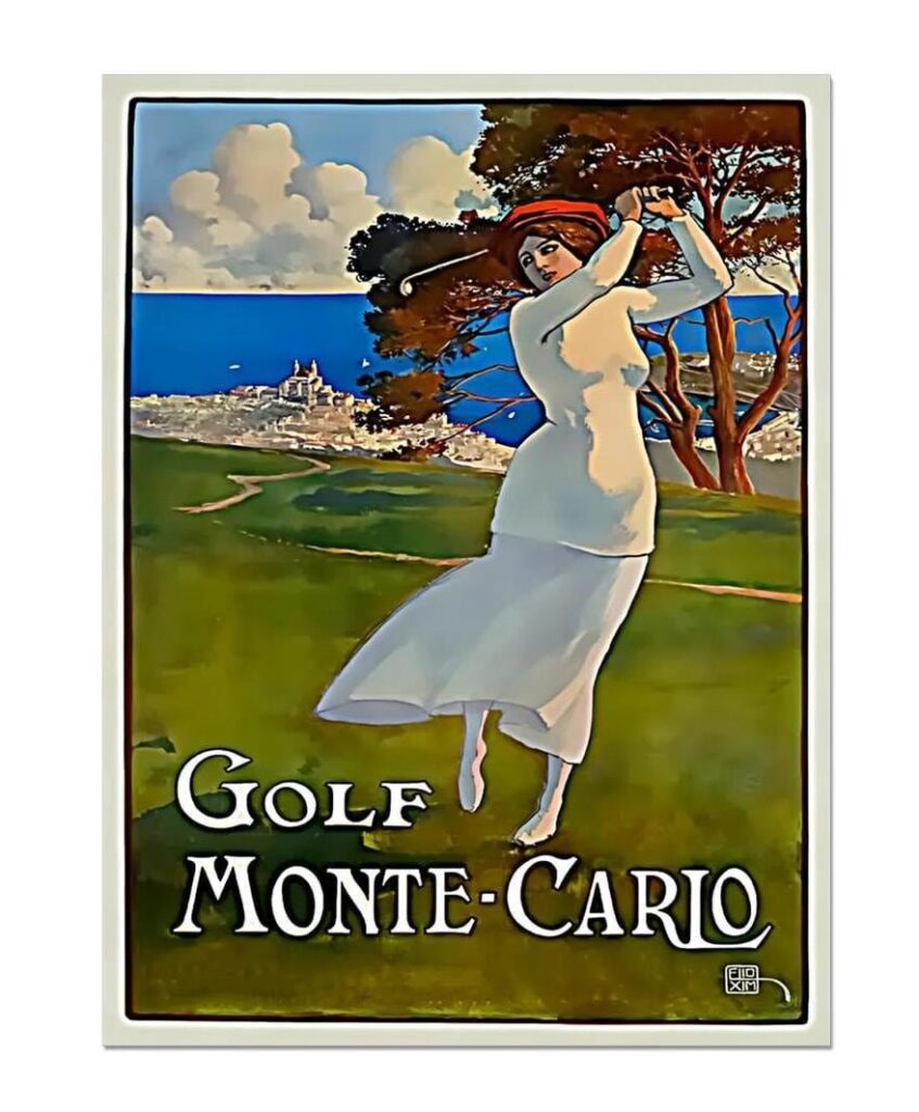 Golf Monte-Carlo Monaco Poster Print, French Travel Poster, Monte Carlo Sport Golf Poster