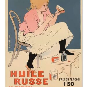 Huile Russe, Advertising Poster Print, Vintage French Fashion Ad Poster,  Vintage Fashion Print