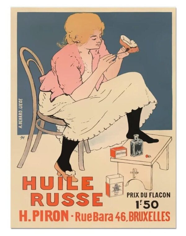 Huile Russe, Advertising Poster Print, Vintage French Fashion Ad Poster,  Vintage Fashion Print