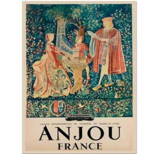Anjou Poster, Vintage French Travel & Tourism Poster, France World Travel Print, Concert In A Flower Garden Print