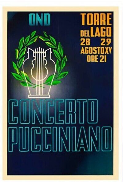 Vintage Torre Del Lago Italian concert poster, Puccini