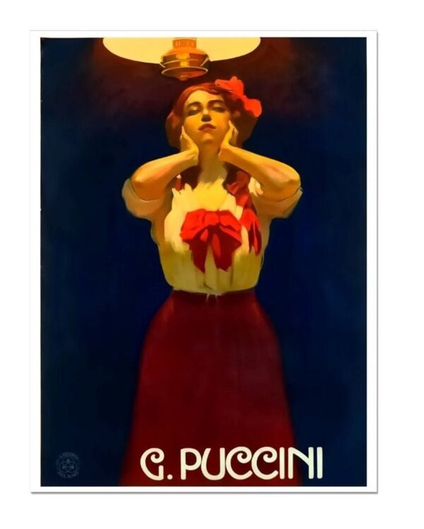La Fanciulla del West, Vintage Puccini Italian Opera Advertising Poster, Theatre Poster Print