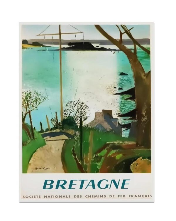 Bretagne Poster, Vintage Brittany French Travel Poster, Societe Nazionale Des Chemins Fer Francais, Print, World Travel Poster