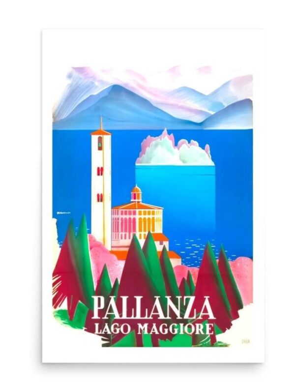 Pallanza Travel Poster, Vintage Travel Poster Print Of Pallanza, Art Deco Lake Maggiore Poster, Vintage World Travel Print, Italy Pallanza