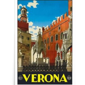 Verona Poster, Vintage Verona Travel Print, Vintage Italy Travel Poster, Vintage Italian Print, Verona City Travel Poster Print
