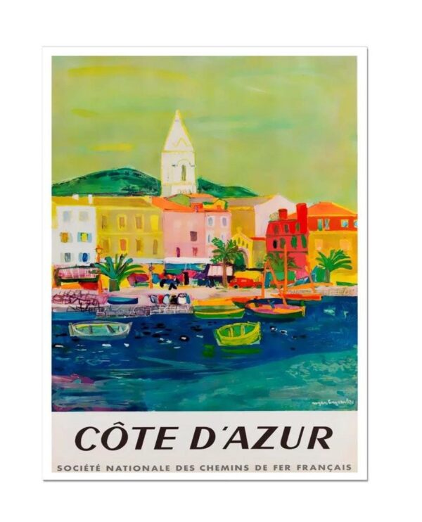 Cote D'Azur Poster, Vintage French Travel Poster, France World Travel Print,The South Of France Poster, French Riviera Print