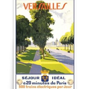 Vintage French Travel Poster, Versailles Poster, Old World Travel Poster, The Palace Of Versailles, World Travel Poster, France Tourism