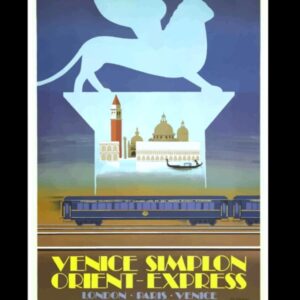 Venice Travel Poster, Orient Express London - Paris – Venice Poster, Vintage World Travel Poster, Retro Railway Print