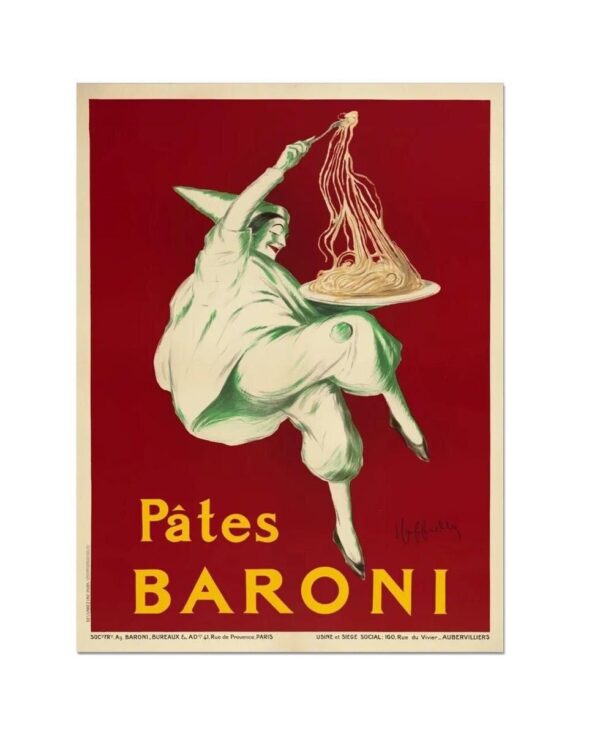 Pates Baroni Poster, Baroni Pasta Poster, Vintage Food & Drink Ad, Spaghetti Poster, Retro Kitchen Gift Poster