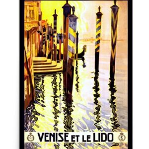 Venise Et Le Lido Vintage Travel Poster, Venice Lido World Travel Print, Travellers Gift, Romantic Wedding Gift