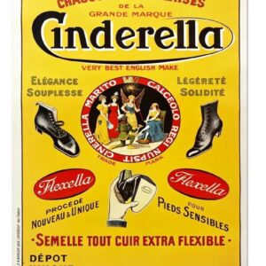 Chaussures Anglaises De La Grande Marque Cinderella, Vintage Shoe Poster, Vintage French Fashion Ad