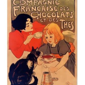 Chocolats, Vintage French Chocolate And Tea Poster, Print 1899, Food Poster, Kitchen Bar Print