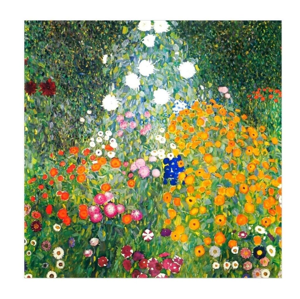 Klimt The Flower Garden Print, Floral Print, Landscape, Flower Painting Print, Romantic Wall Art